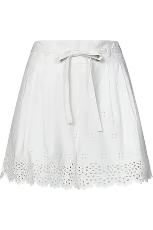ULLA JOHNSON Short Shorts, female, , Size: 2XS Floral Eyelet Belted Shorts