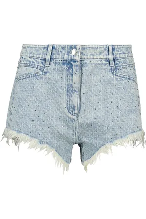 IRO Denim Shorts, female, , Size: S Denim Shorts with Rhinestone Details
