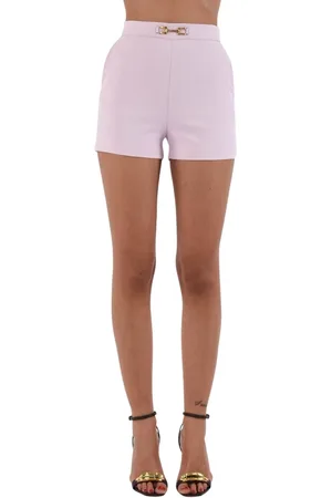 Elisabetta Franchi Short Shorts, female, , Size: 2XL Crêpe shorts with golden details