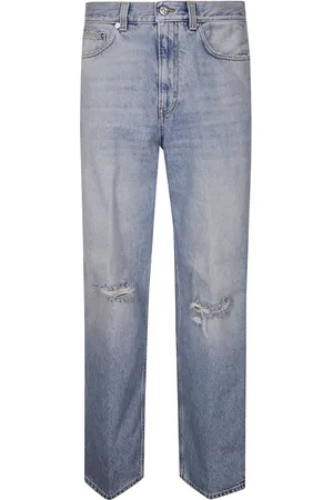 haikure Straight Jeans, male, , Size: W30 Light Ripped Denim Jeans
