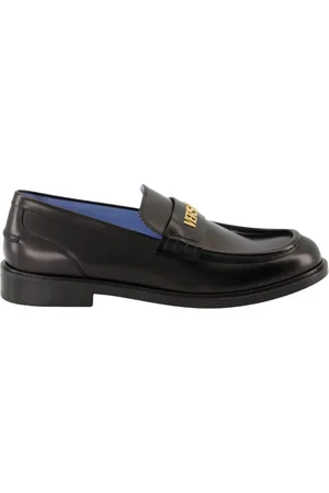 VERSACE Loafers, male, , Size: 9 US Leather Slip-On Moccasins