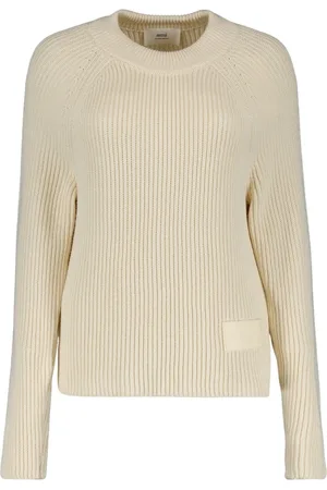 Ami Round-neck Knitwear, female, , Size: S Round Neck Long Sleeve Knit Sweater