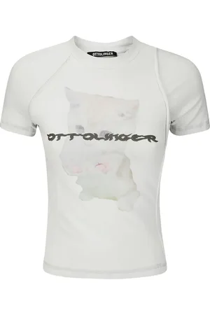 OTTOLINGER T-Shirts, female, , Size: M Cat Print Crew Neck T-shirt