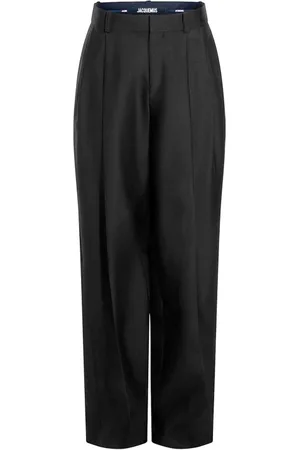 Jacquemus Tapered Trousers, female, , Size: M Flared Pants with Silk and Wool