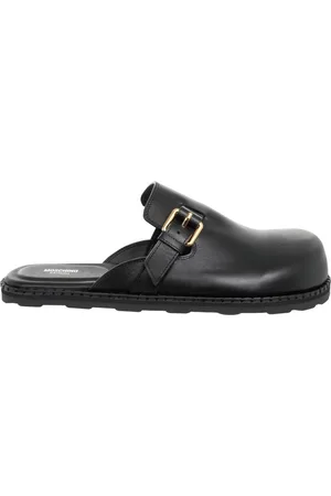 Moschino Mules, female, , Size: 7 US Buckle Strap Solid Color Mules