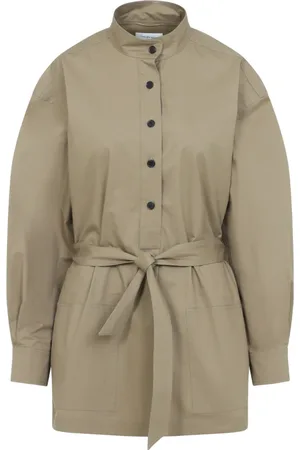 Saint Laurent Blouses, female, , Size: M Nude Neutrals Cotton Shirt