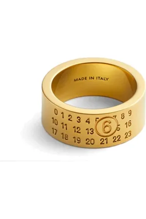 Maison Margiela Rings, female, , Size: L Golden Numeric Signature Ring Brass Jewelry