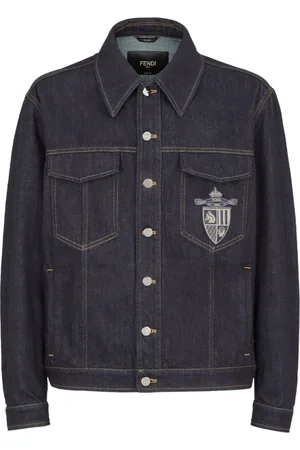 Fendi Denim Jackets, male, , Size: S denim jacket with shirt collar