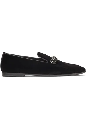 Jimmy Choo Loafers, female, , Size: 8 US Leather Flat Shoes Crystal Embellishment
