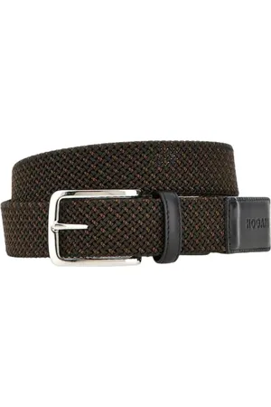 Hogan Belts, male, , Size: 100 CM Embossed Elastic Ribbon Leather Belt