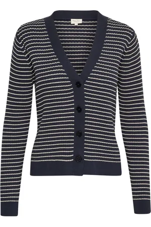 Part Two Cardigans, female, , Size: 2XL Striped Cardigan with Button Closure