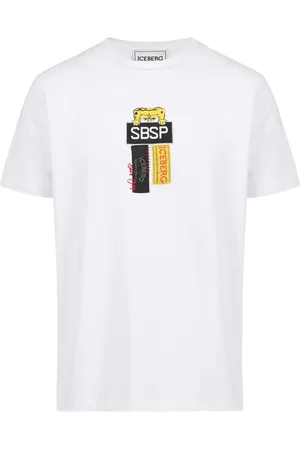 Iceberg T-Shirts, male, , Size: XL Stretch Cotton T-Shirt with Spongebob Print
