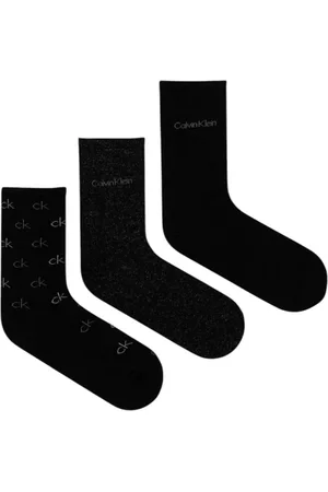 Calvin Klein Socks, female, , Size: ONE SIZE Glitter Crew Socks CK Logo