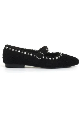 Ash Ballerinas, female, , Size: 8 US Ecofur Ballerina with Strap and Studs