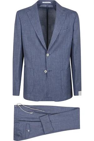 ELEVENTY Single Breasted Suits, male, , Size: XL Wool-Silk-Linen Suit for Men
