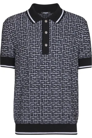 Balmain Polo Shirts, male, , Size: L Labyrinth Knit Polo Shirt