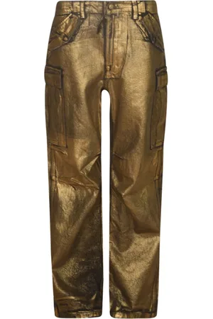 R13 Straight Trousers, female, , Size: W26 Cargo Buttoned Belted Trousers