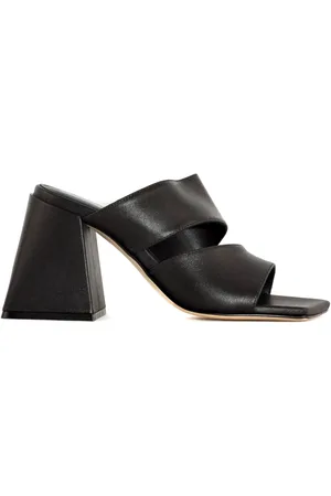 vic matiè Heeled Mules, female, , Size: 7 US Leather Double Strap Sandals