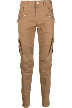Balmain Slim-fit Trousers, male, , Size: W32 Taupe Skinny Leg Trousers