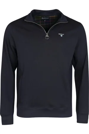 Barbour Sweatshirts, male, , Size: XL Navy Half Zip Pullover
