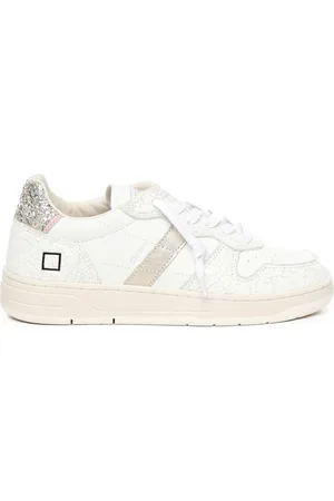 D.A.T.E. Sneakers, female, , Size: 8 US Platinum Sneakers with Glitter Detail