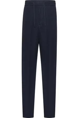 Giorgio Armani Straight Trousers, male, , Size: XL Trousers with Elasticated Waistband