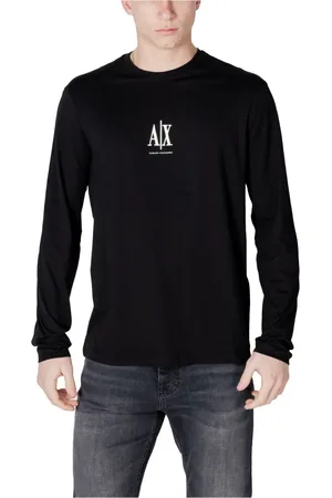 Armani Exchange Long Sleeve Tops, male, , Size: S Round Neck Long Sleeve Knit Sweater