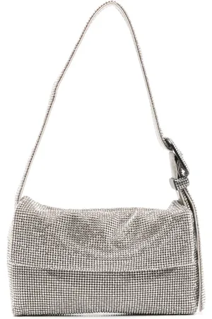 BENEDETTA BRUZZICHES Shoulder Bags, female, , Size: ONE SIZE Crystal Embellished Silver Shoulder Bag