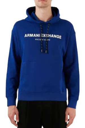 Armani Exchange Hoodies, male, , Size: XL Electric Hooded Sweatshirt with Print
