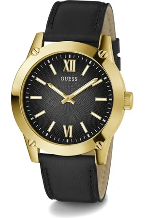 Guess Watches, male, , Size: ONE SIZE Crescent Leather Watch