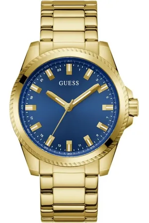 Guess Watches, male, , Size: ONE SIZE Gold Blue Quartz Watch