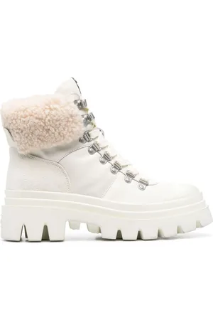 Ash Lace-up Boots, female, , Size: 10 US Shearling-Trim Lace-up Boots