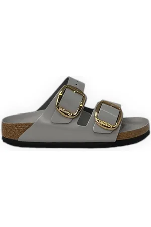 Birkenstock Sliders, female, , Size: 9 US Shiny Buckle Sandals
