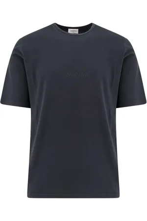 Saint Laurent T-Shirts, male, , Size: L Embroidered Cotton T-shirt with Logo