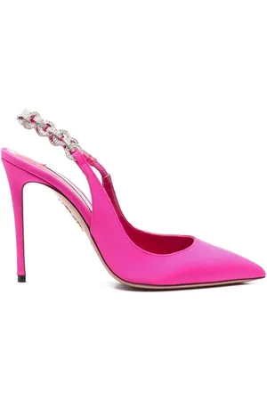 Aquazzura Pumps, female, , Size: 6 US Crystal-Embellished Satin Pumps