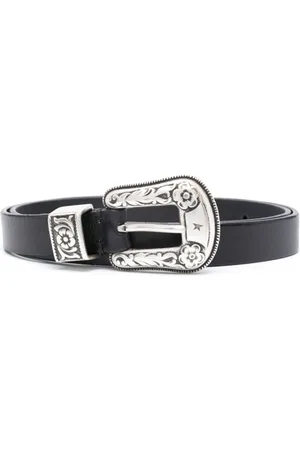 Golden Goose Belts, female, , Size: 75 CM Floral Engraved Buckled Belt