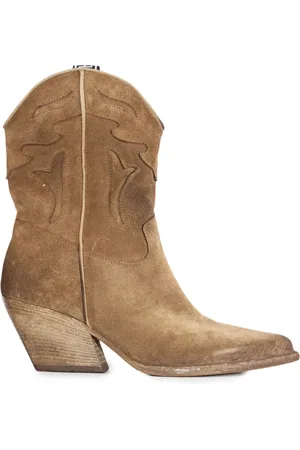 Elena Iachi Cowboy Boots, female, , Size: 8 US Vintage Camel Suede Texan Boots