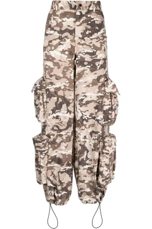 AMIRI Wide Trousers, female, , Size: 2XS Camouflage-pattern Drawstring-cuff Cargo Pants