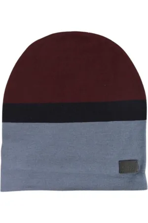 Gucci Beanies, male, , Size: ONE SIZE Burgundy Blue Wool Beanie