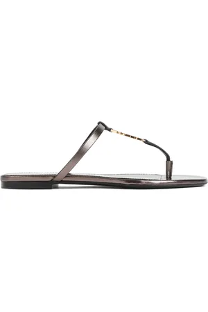 Saint Laurent Flip Flops, female, , Size: 7 1/2 US Leather Sandals Almond Toe
