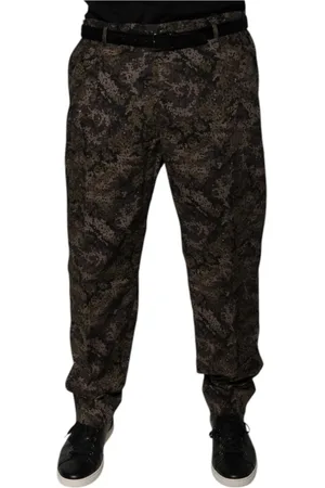 Dolce & Gabbana Straight Trousers, male, , Size: 2XL Camouflage Dress Pants
