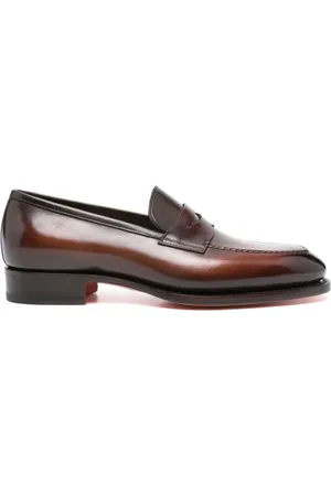 santoni Loafers, male, , Size: 9 1/2 US Classic Leather Loafers