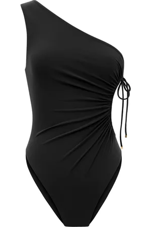Saint Laurent One-piece, female, , Size: M One-Shoulder Sea Clothing Drawstring Dress