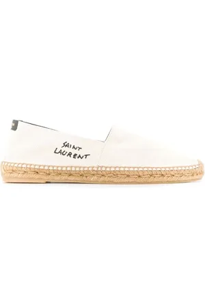 Saint Laurent Espadrilles, male, , Size: 7 1/2 US Flat Shoes with Embroidered Logo