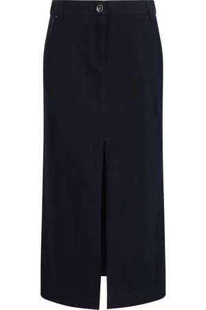 Giorgio Armani Midi Skirts, female, , Size: M Cotton Midi Skirt with Front Zipper