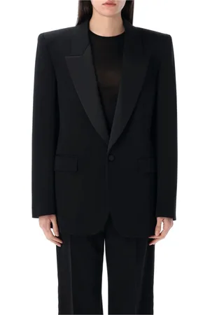 Saint Laurent Blazers, female, , Size: M Grain de Poudre Tuxedo Jacket