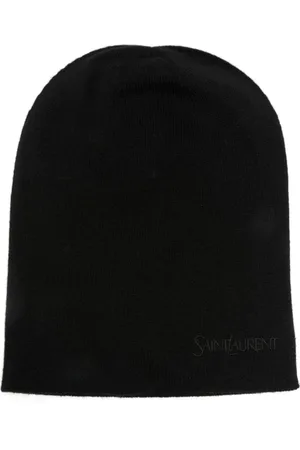 Saint Laurent Beanies, female, , Size: ONE SIZE Cashmere Knit Logo Hat