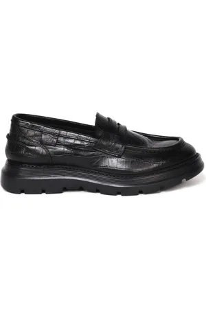 Giuliano Galiano Loafers, male, , Size: 8 US Leather Crocodile Loafers Made in Italy