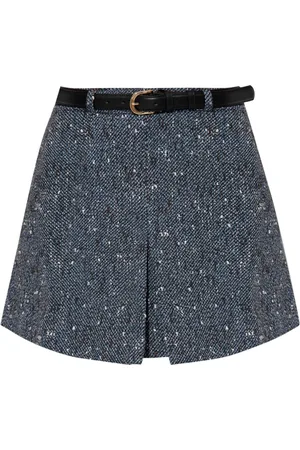 Self-Portrait Short Skirts, female, , Size: M Bouclé Skirt with Zip Closure