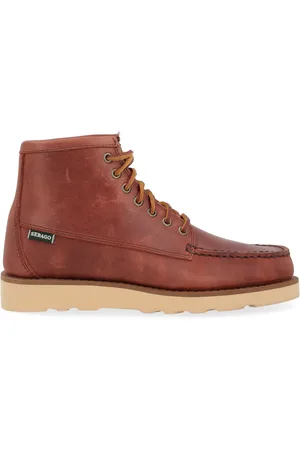 SEBAGO Lace-up Boots, male, , Size: 11 US Smooth Leather Moc Toe Boot